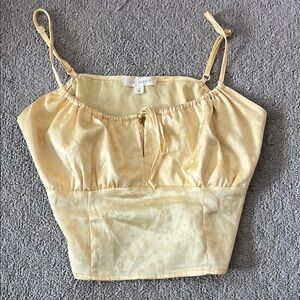 La Hearts Cream Yellow Bustier Tie Front Camisole